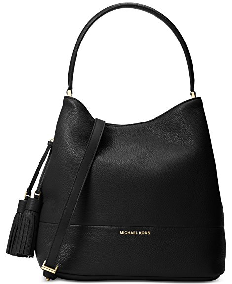 Michael Kors Kip Large Leather Bucket Handbag (Black)