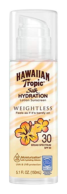 Hawaiian Tropic Silk Hydration Weightless Sun Care Sunscreen Lotion SPF 30, 5.1 Ounce