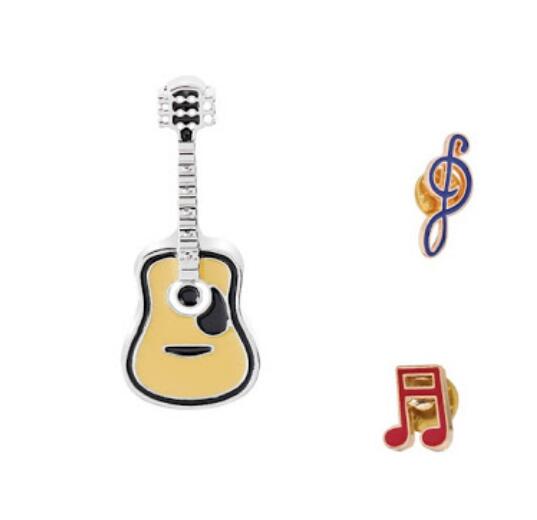 Guitar Lapel Pins Set Musical Note Enamel Pins Boys Girls Cute Brooches Friends Gift for Men Women Jacket Bag 