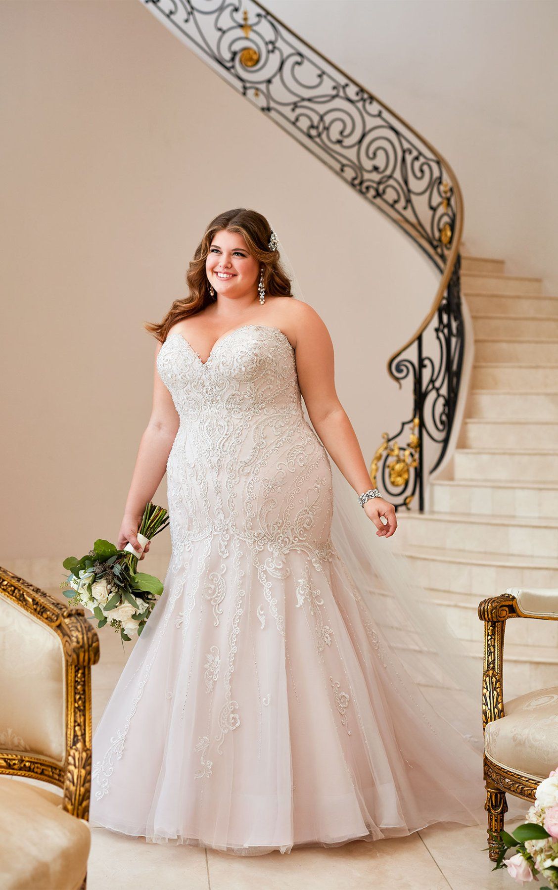 Mermaid Wedding Dress with Glamorous Lace | Plus wedding dresses, Wedding dress trends, Plus size wedding gowns