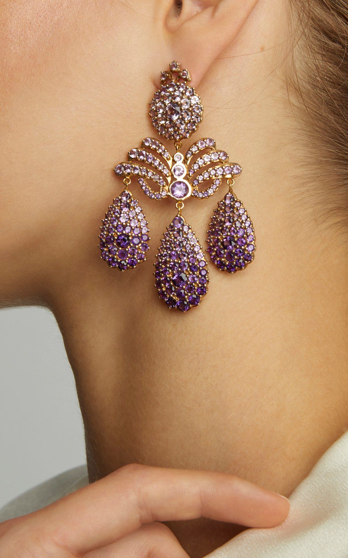 Marquise Palace Amethyst Chandelier Earrings by Sylvie Corbelin | Beautiful diamond earrings, Fine jewelry designers, Evening jewelry