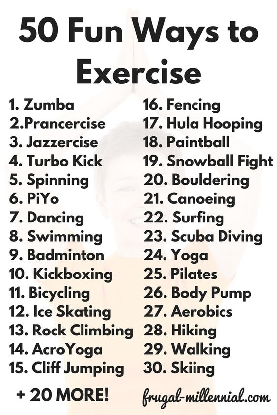 50 Fun Ways to Exercise (For People Who Hate Working Out) via @frugal_jen