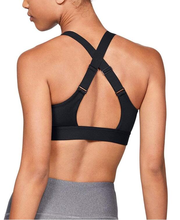 back view of Under Armour Women's Eclipse High Impact Front Zip Sports Bra for running