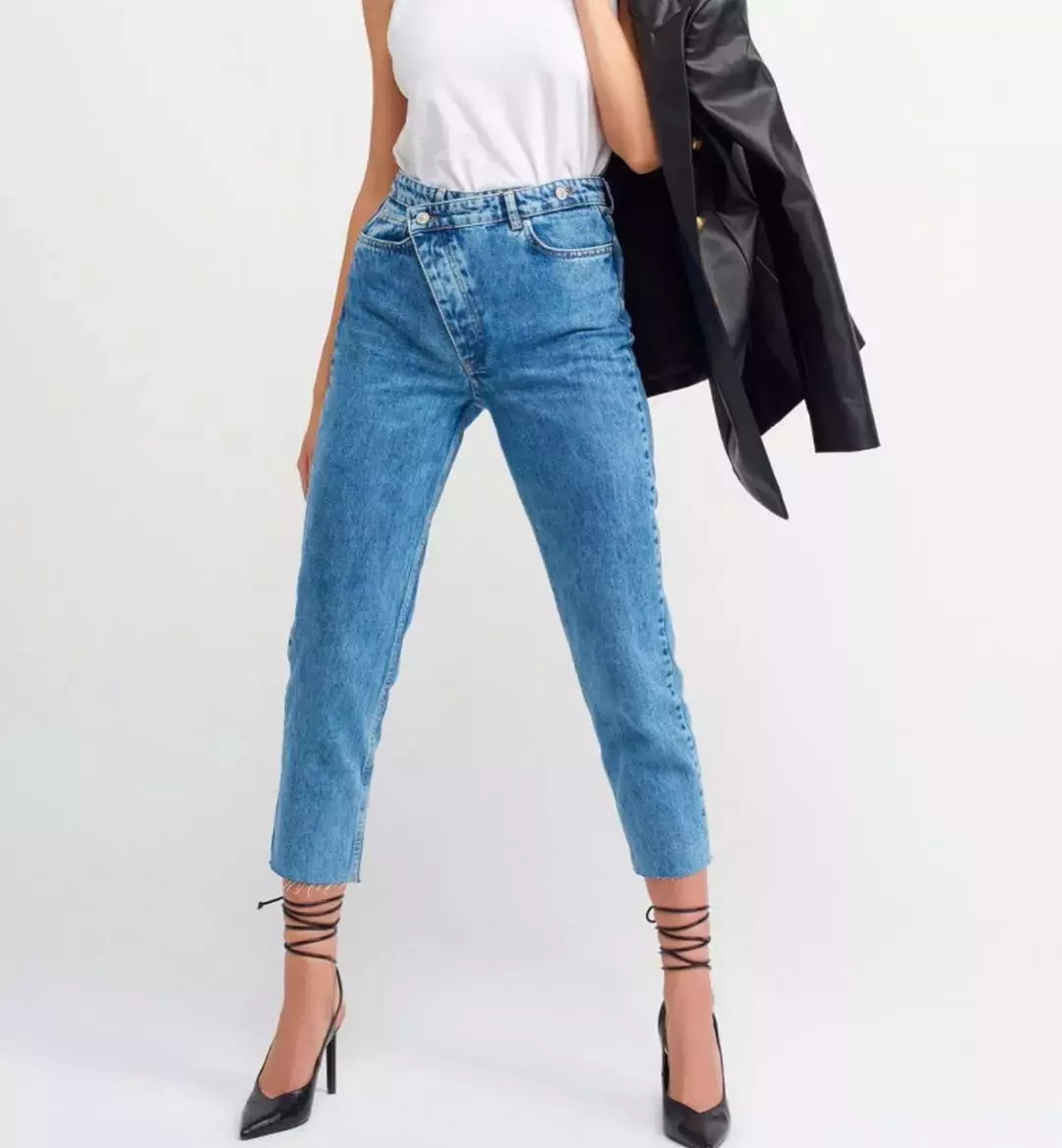 Trendy Mid Waist Skater Jeans For Fall