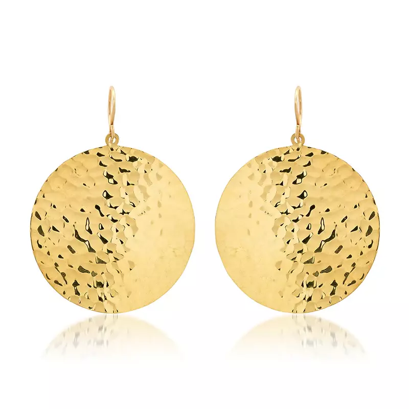 Jennifer Meyer Large Hammered Disc Earrings