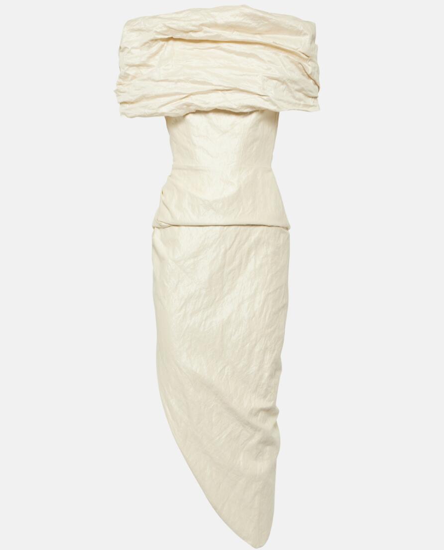 MATICEVSKI Amber draped cotton blend midi dress
