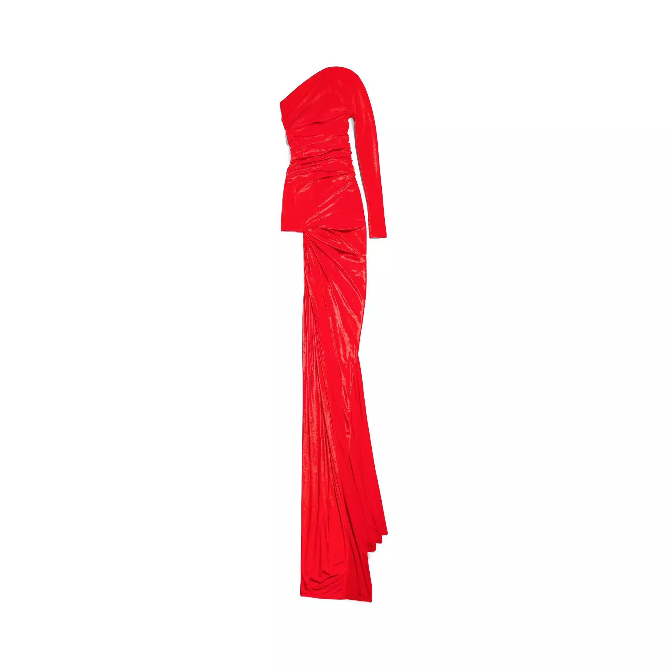 Balenciaga Customized Asymmetric Velvet Maxi Dress