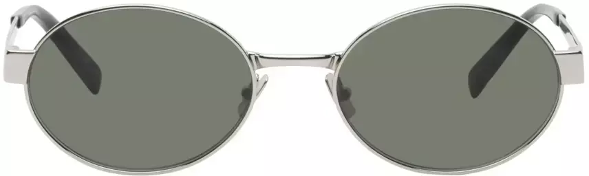 Celine Triomphe Metal Sunglasses In Metal Silver _ Smoke