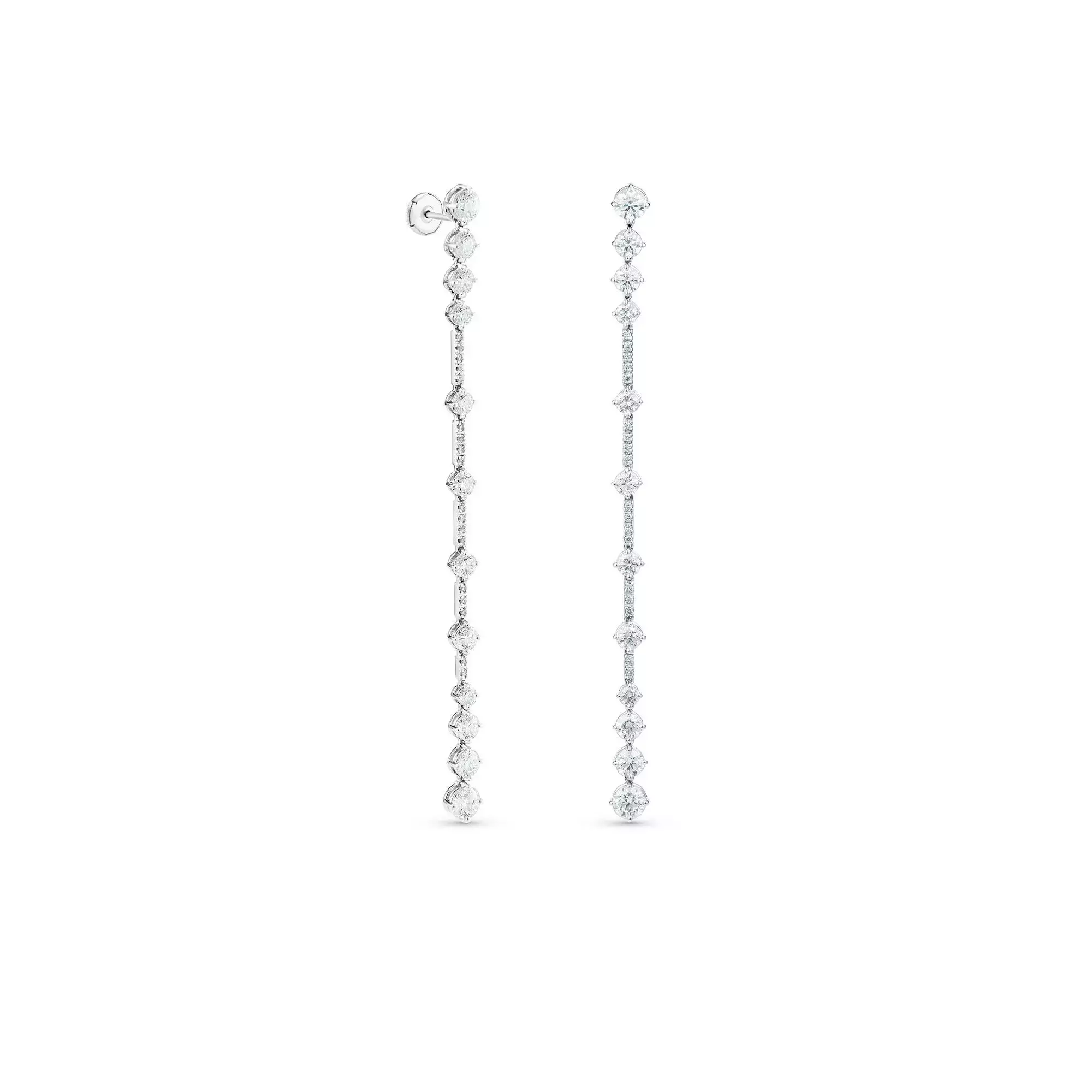 De Beers Arpeggia One Line Earrings In White Gold