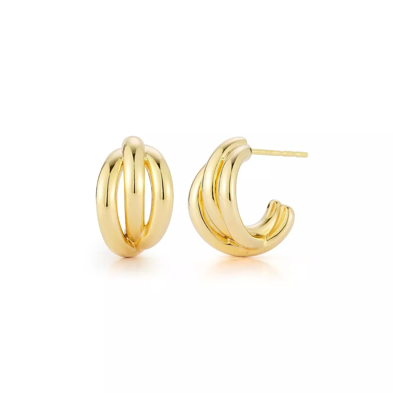 Ef Collection Gold Knot Huggie Earrings