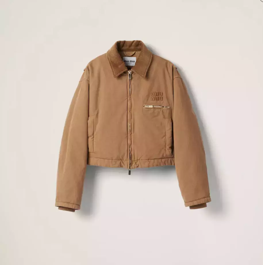 Garment dyed gabardine blouson jacket