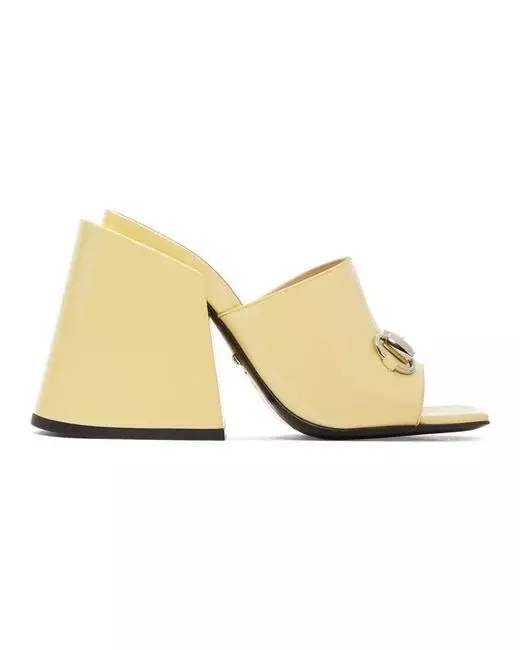 Gucci Yellow Patent Lexi Heel Sandal