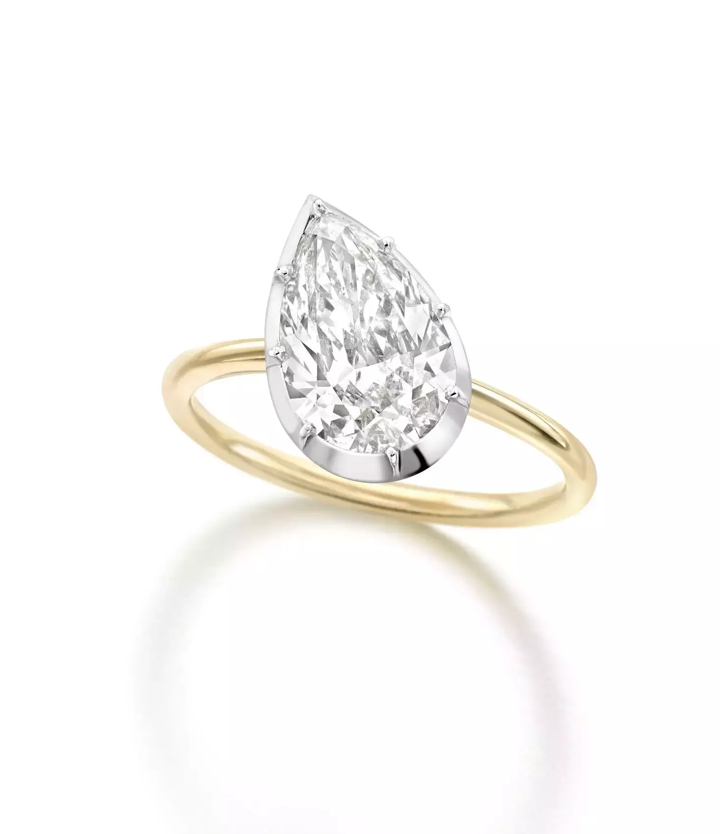 Jessica McCormack Tilted Pear Diamond Button Back Ring