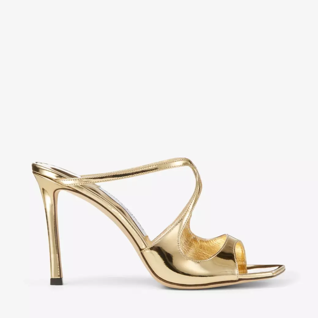 Jimmy Choo Anise Metallic Leather Slide Sandals