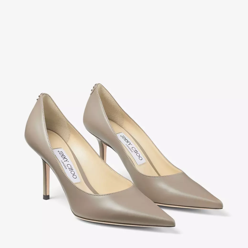 Jimmy Choo Love Taupe Leather Pumps