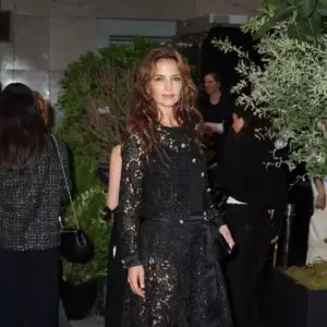 Katie Holmes Sparkles in Chanel Glittered Getup