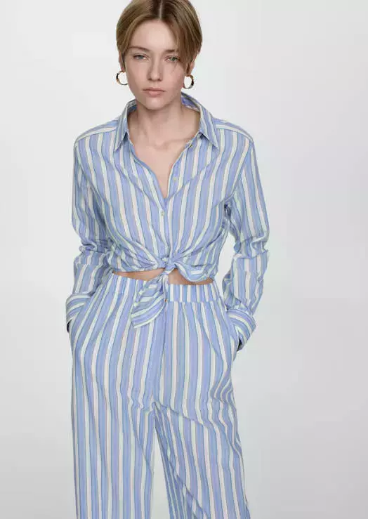 Striped shirt jumpsuit