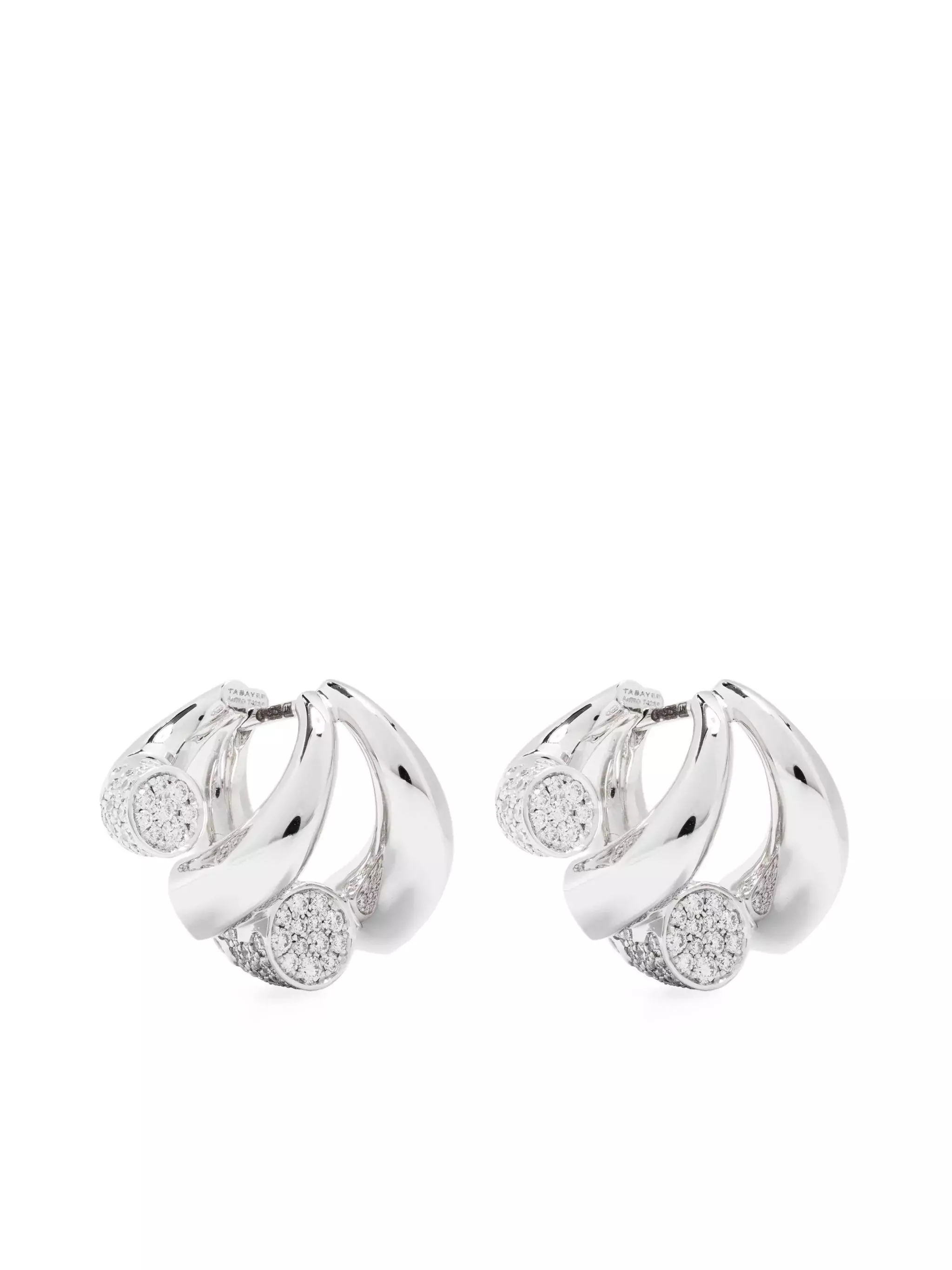 Tabayer Oera Earrings In White Gold Paved With Diamonds