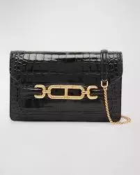 Tom Ford Embossed Croc Leather Whitney EW Shoulder Bag