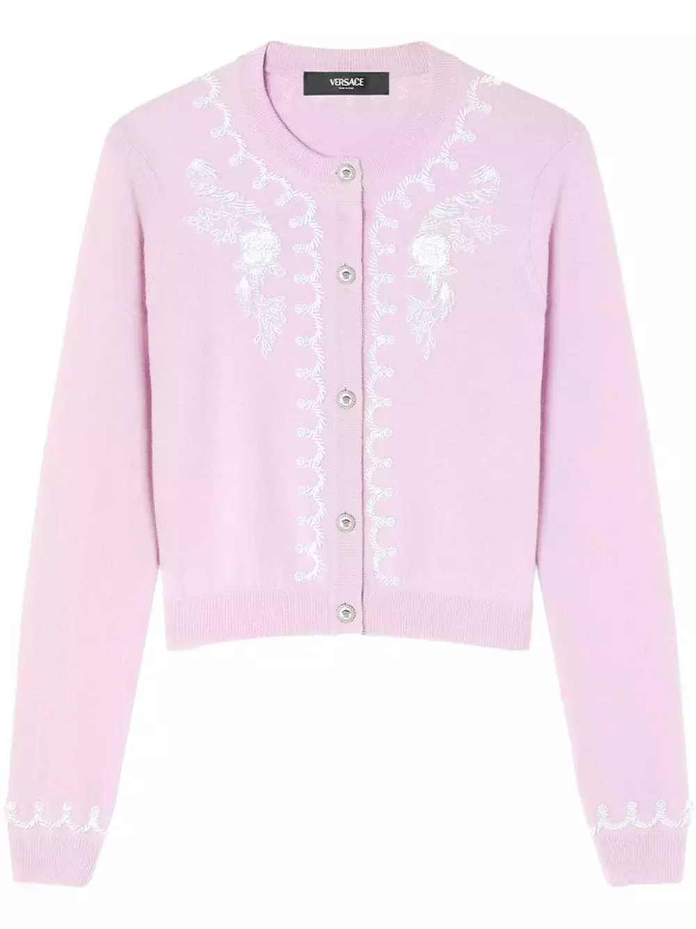 Versace Pink Embroidered Cardigan