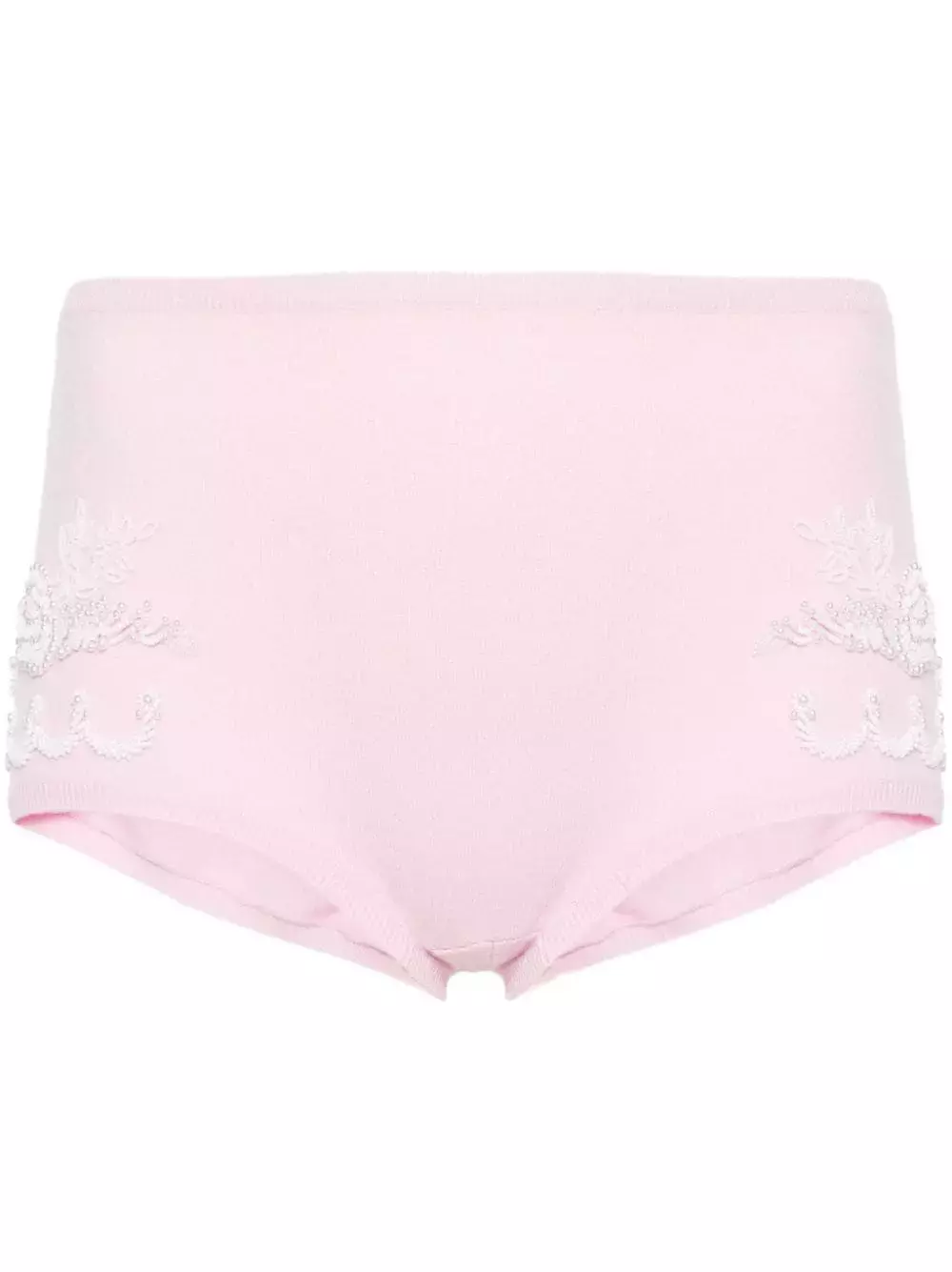 Versace Pink Embroidered Knit Shorts