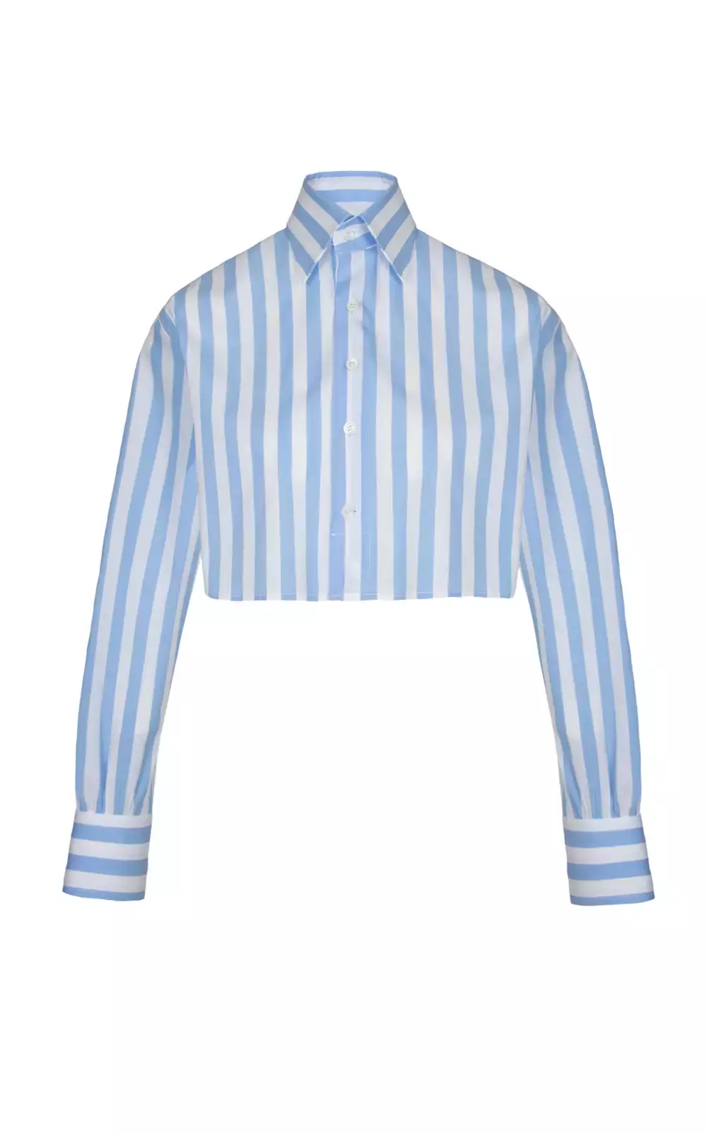 Woera Stripe Crop Button Up Shirt