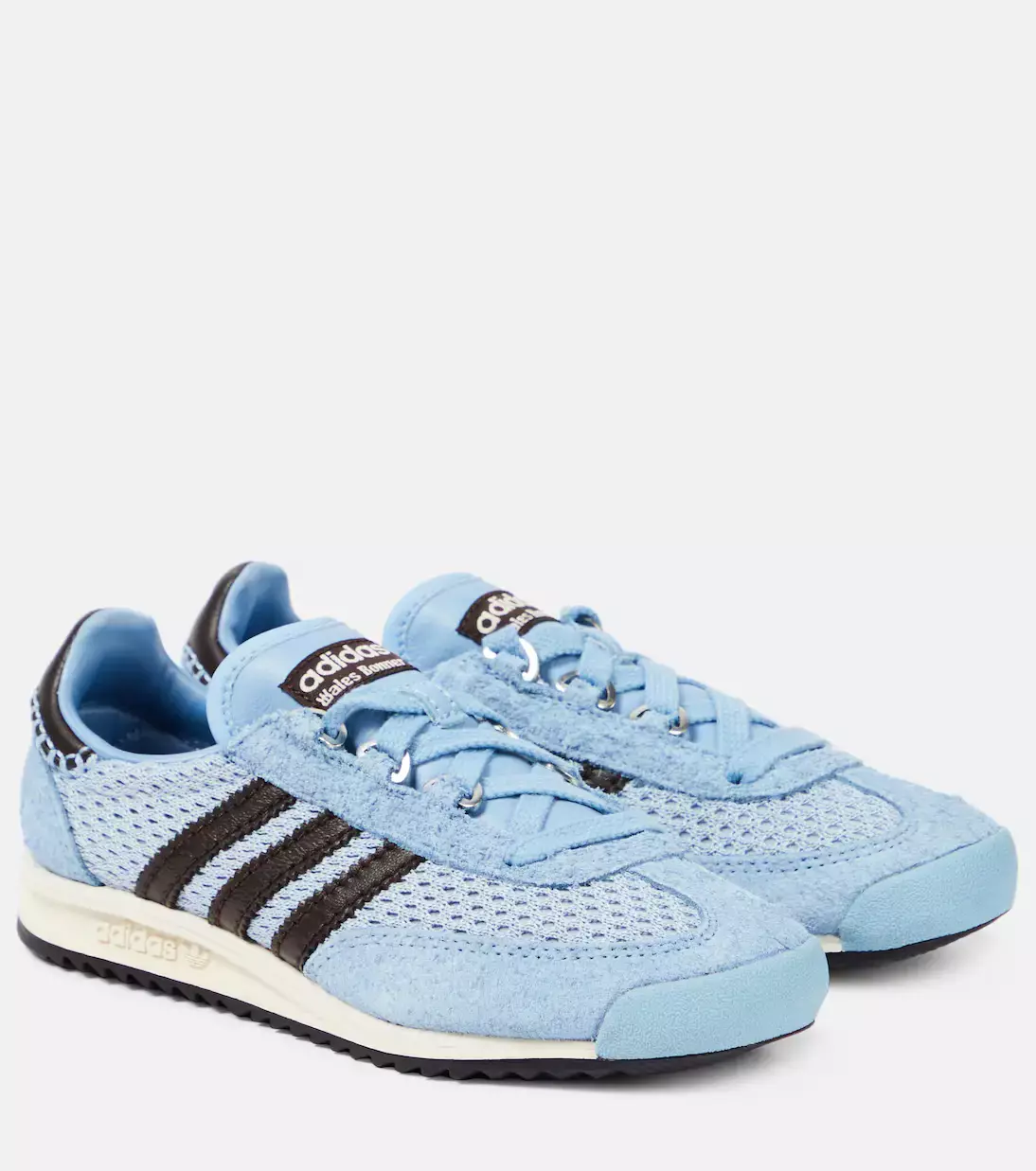 Adidas X Wales Bonner Sl76 Leather Trimmed Sneakers In Blue
