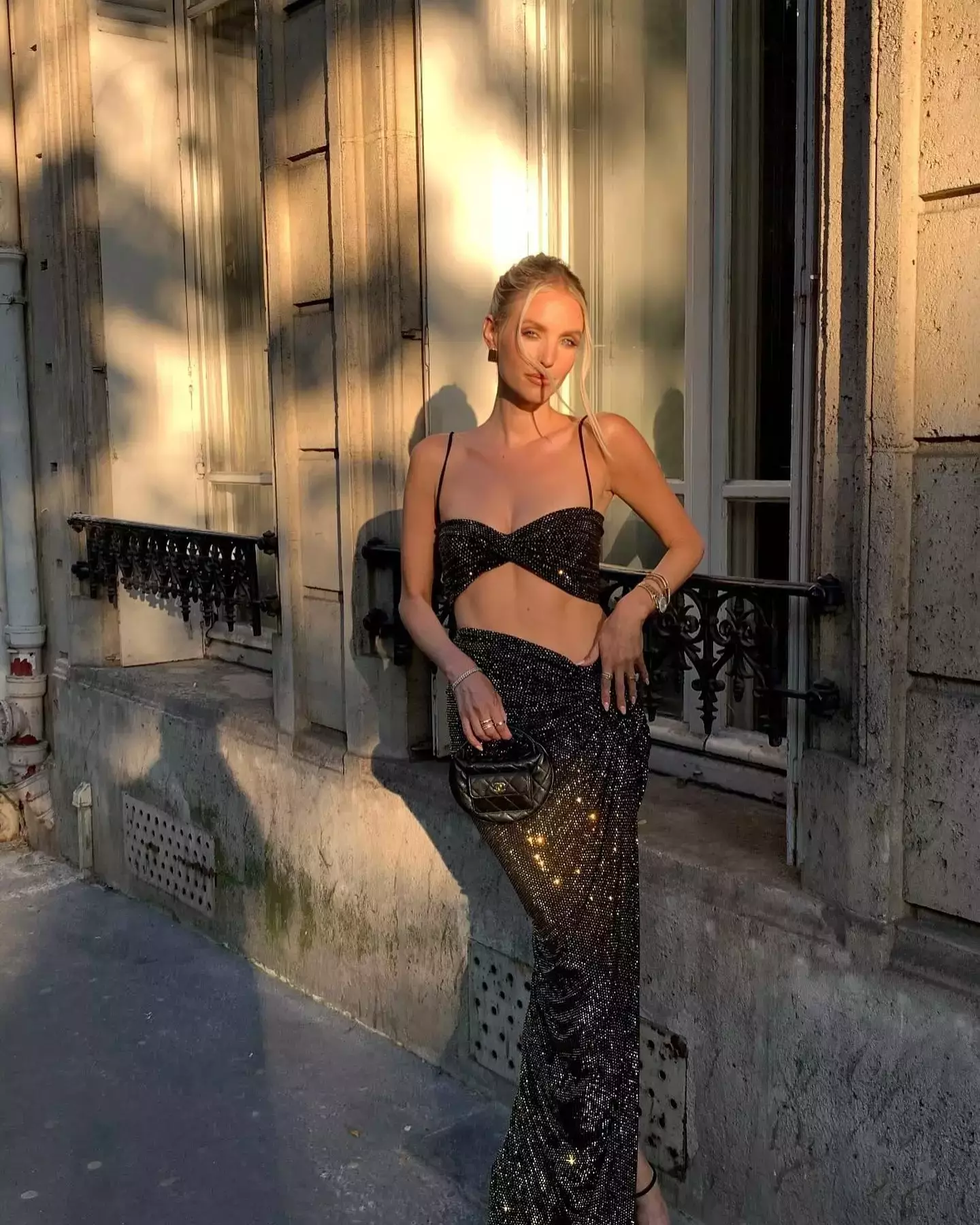 Leonie Hanne Radiates In Alexandre Vauthier Crystal Embellished Maxi Dress