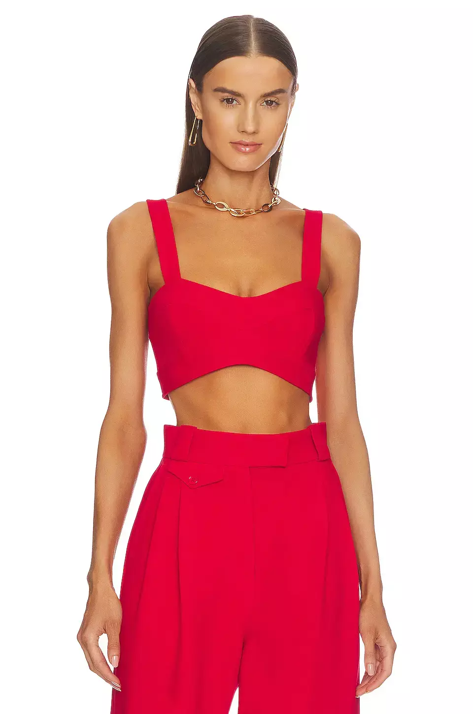 Shona Joy Irena Panelled Bralette In Roma Red