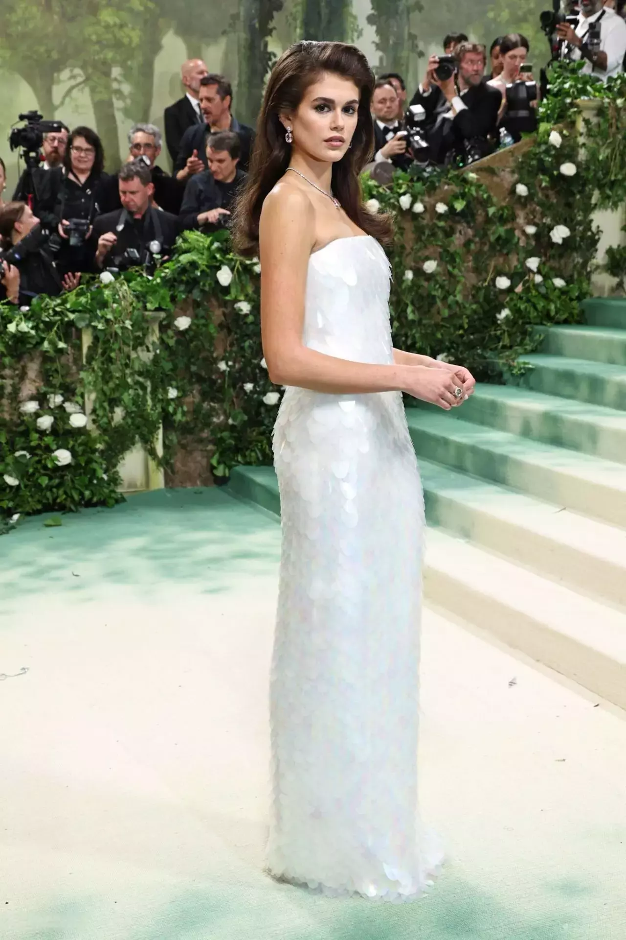 Kaia Gerber Stuns In Elegant Prada Gown At Met Gala