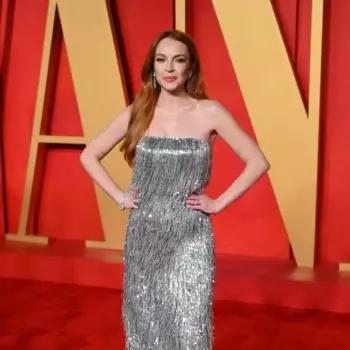 Lindsay Lohan At Vanity Fair Oscar Party In Los Angeles