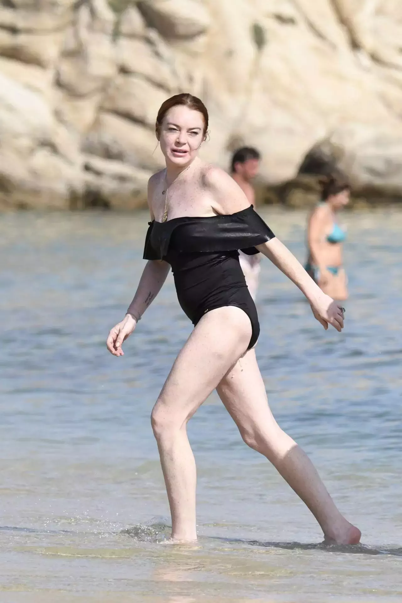 Lindsay Lohan Beach In Mykonos Greece