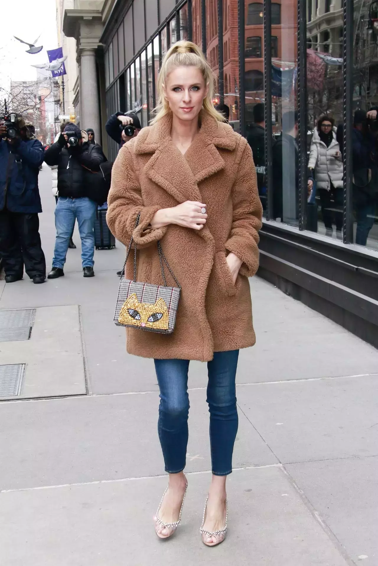 Nicky Hilton Outside Build Series In New York