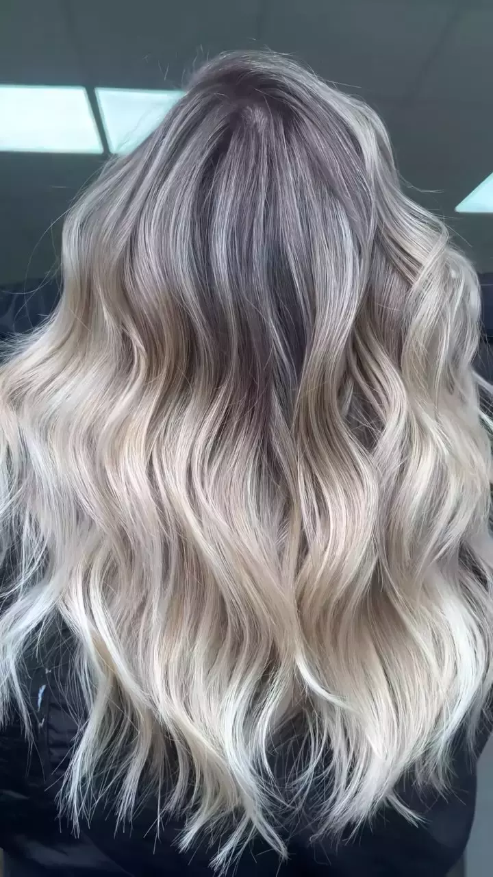 Ash Gray Blonde Balayage