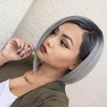 Grey Bob Haircut With Straight Hair Medium Bob Hairstyles