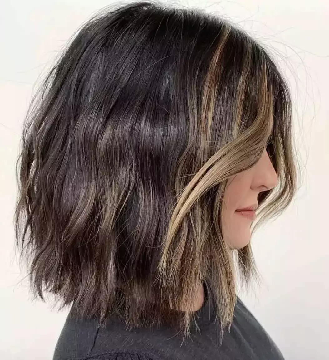 Layered Shoulder Length Bob Hairstyle