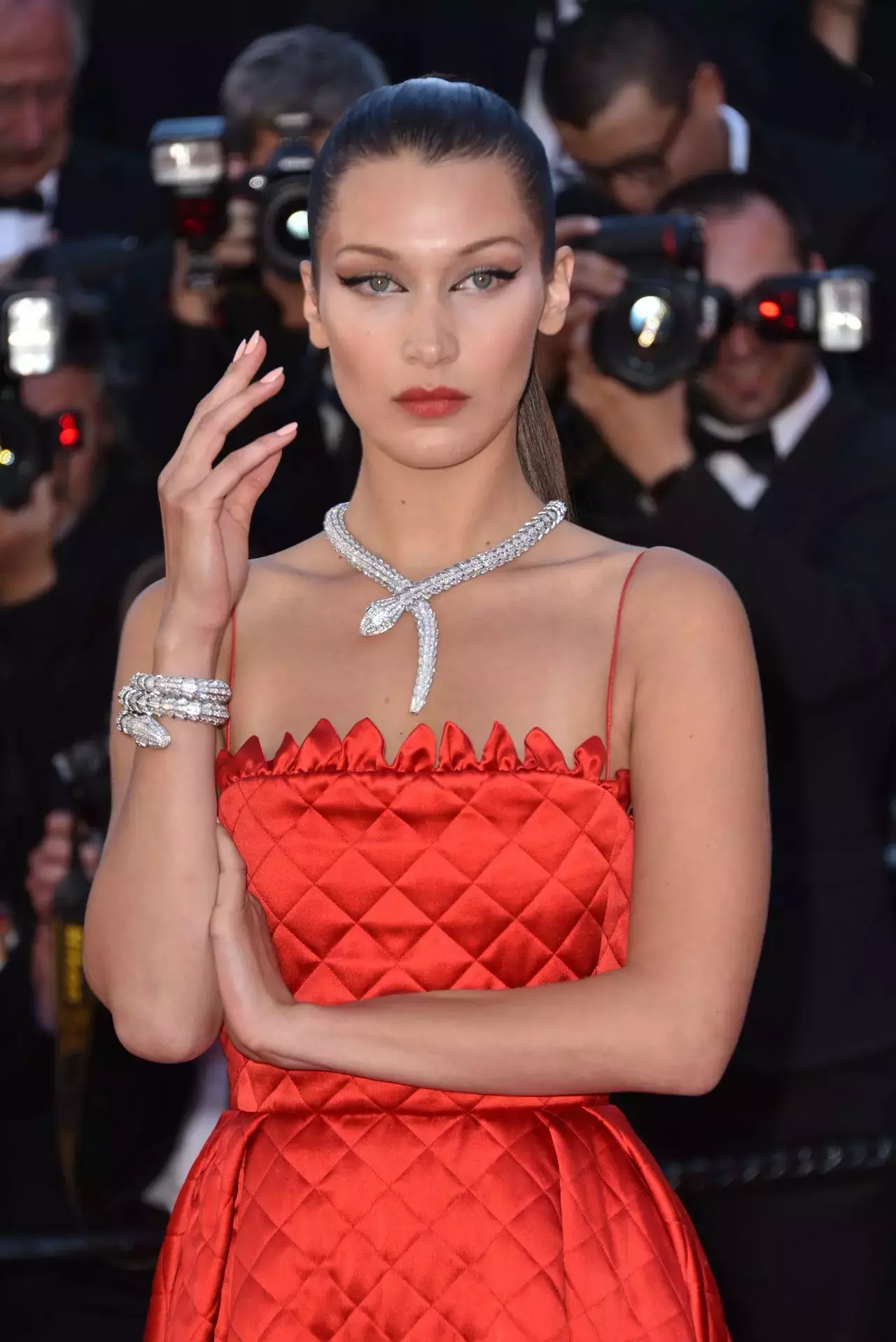 Bella Hadid On Red Carpet Okja Premiere At Cannes Film Festival