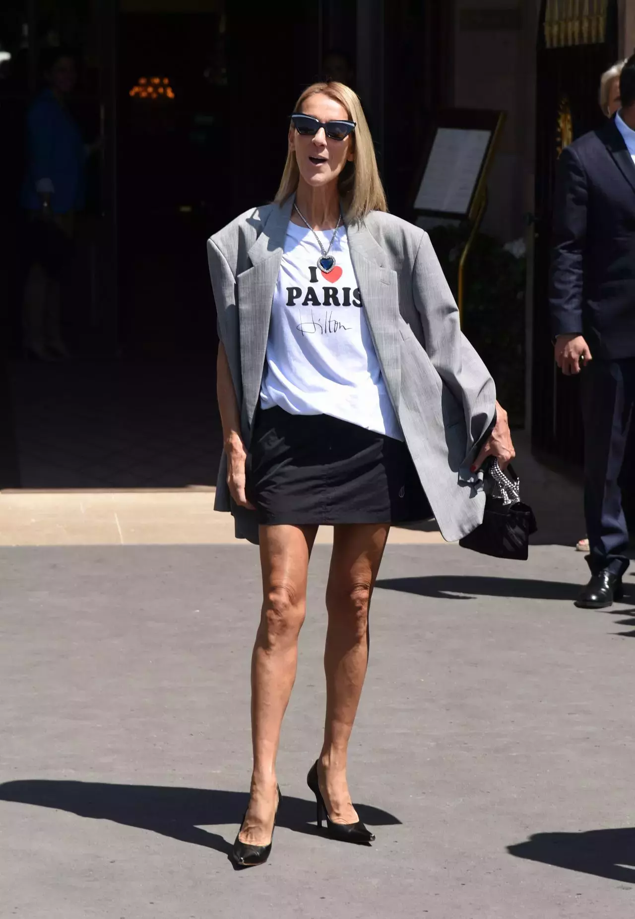 Celine Dion Leaving Her Hotel In Paris