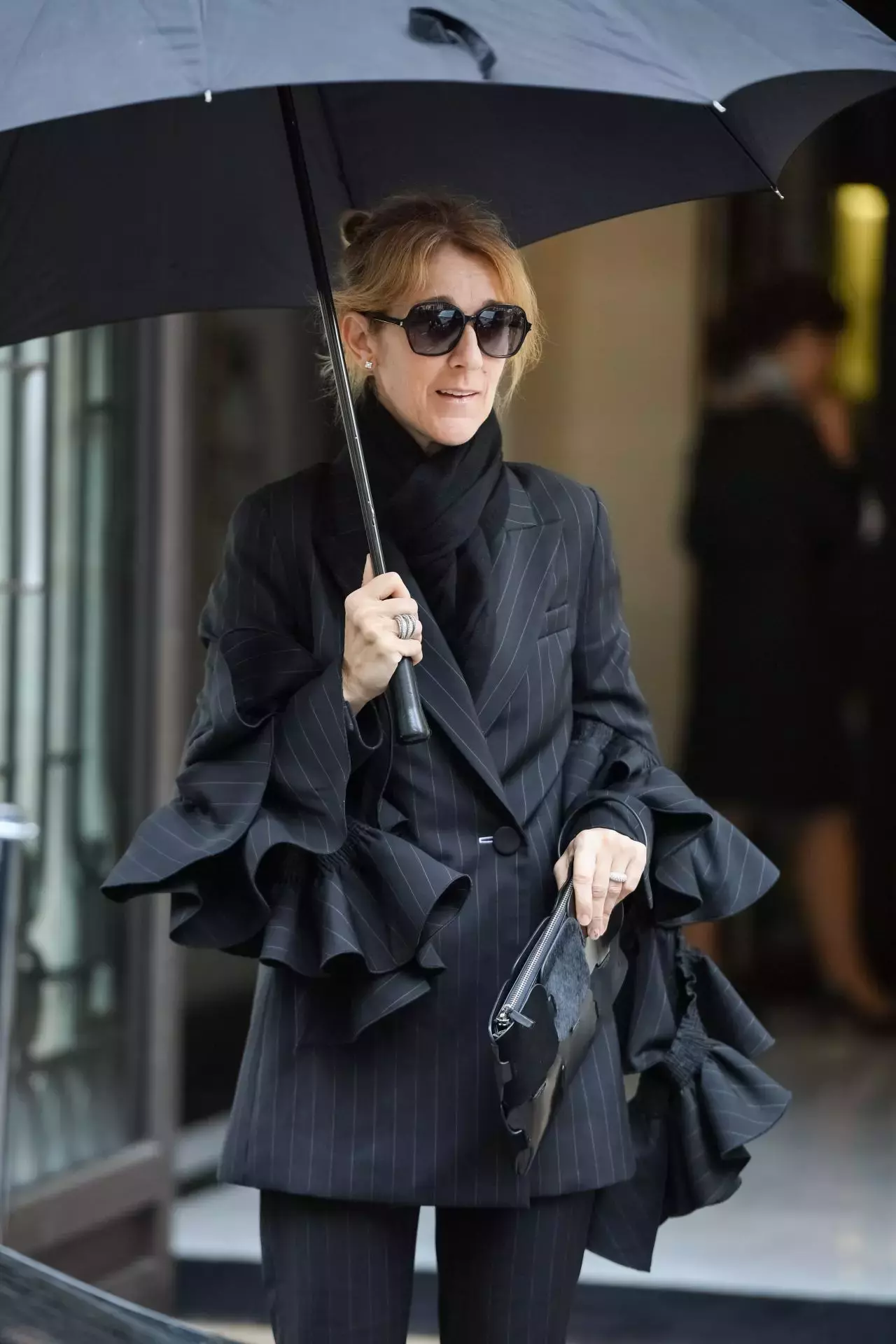 Celine Dion Leaving The Royal Monceau Hotel In Paris