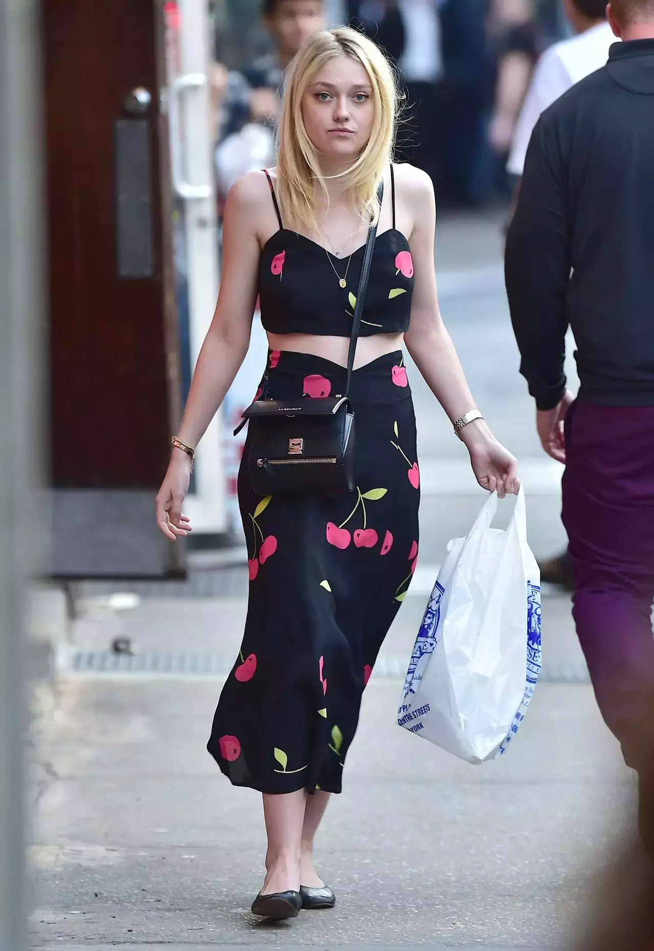 Dakota Fanning In A Halter Top Dress Out In Soho October_2