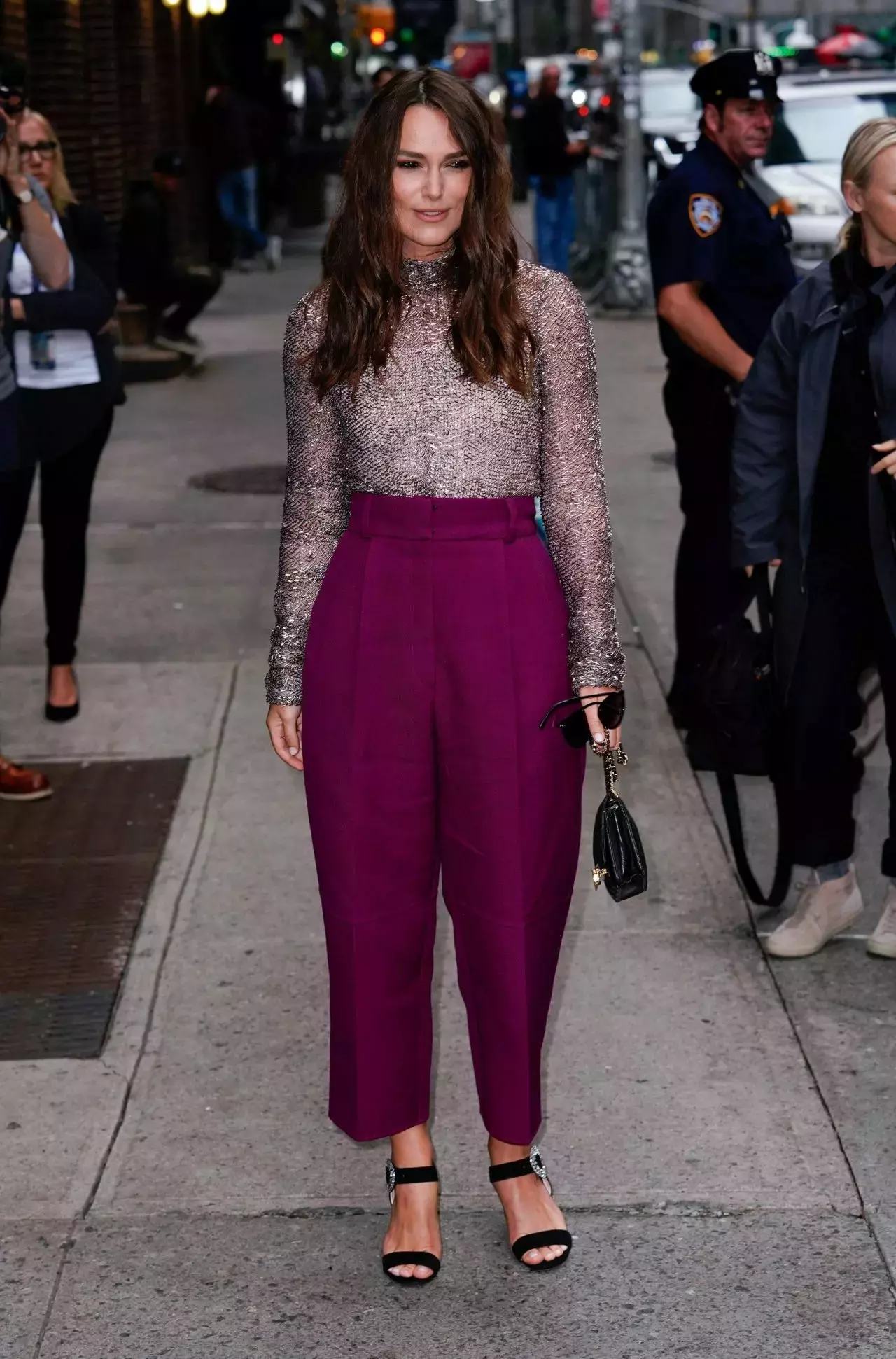 Keira Knightley Arrives At Stephen Colbert Show In Nyc