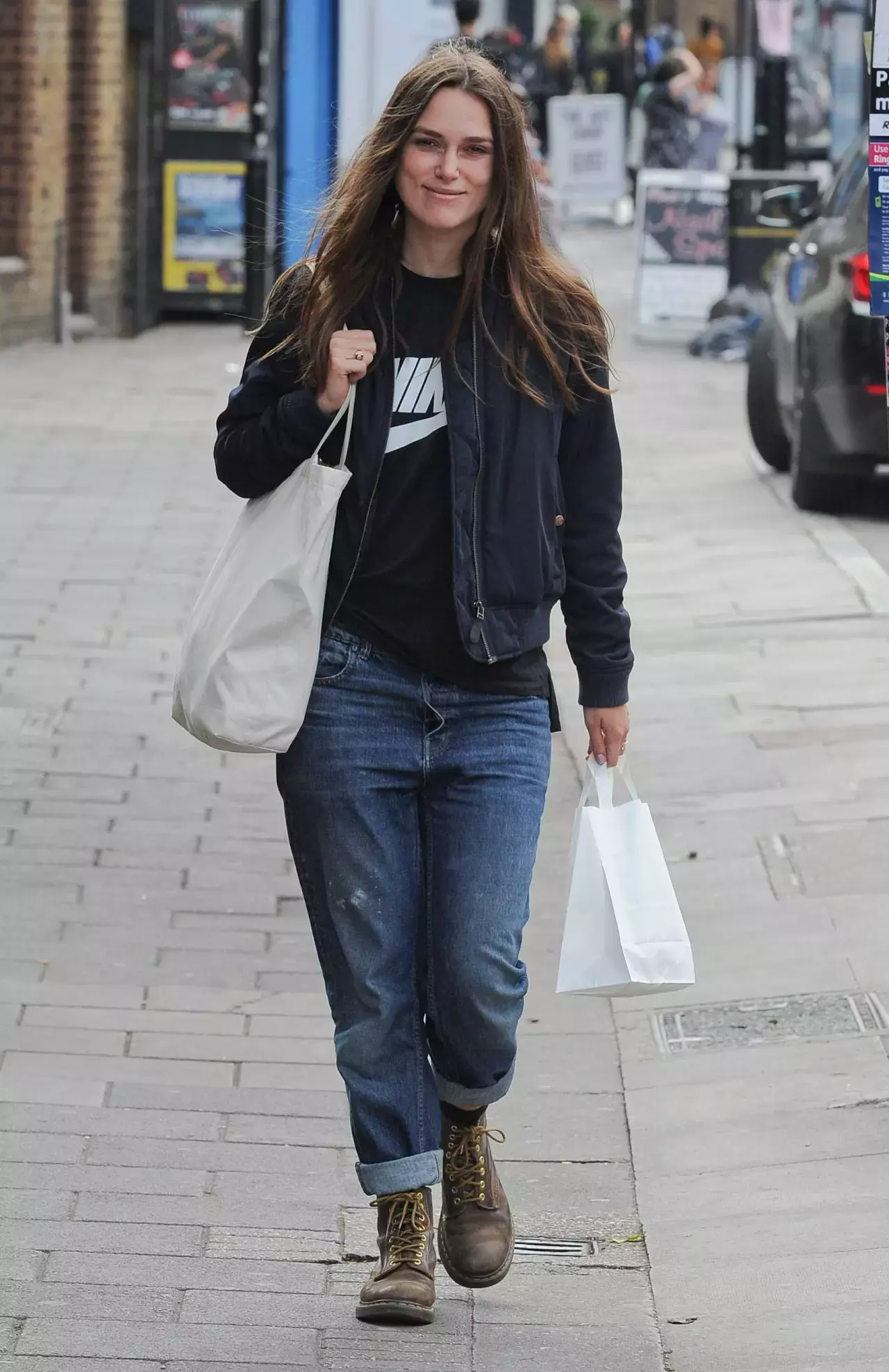 Keira Knightley Street Style Out For Lunch In London