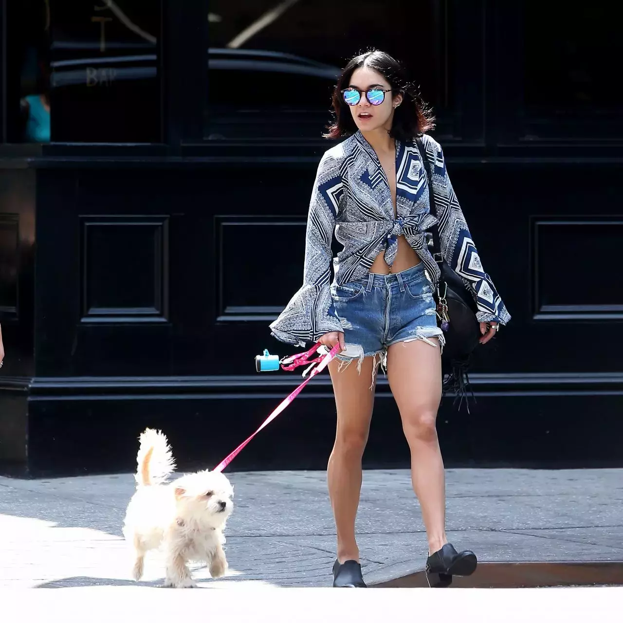 Vanessa Hudgens In Denim Shorts Out In New York City June_6