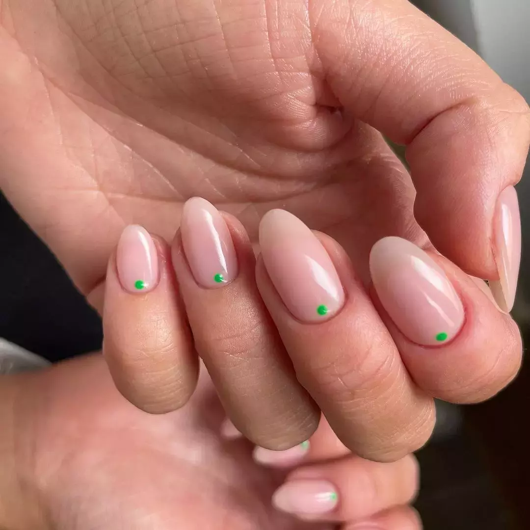 Bubble Bath Nails With Neon Dots