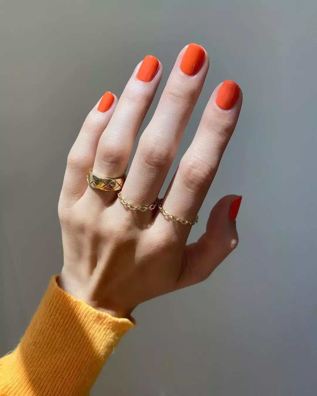 Classic Orange Nails