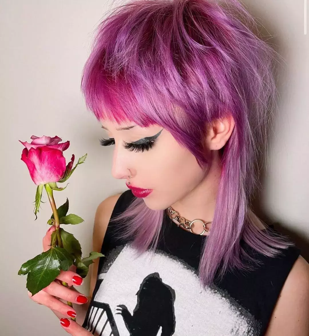 Edgy Magenta Mullet