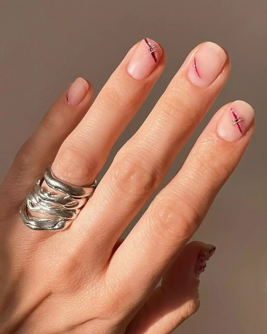 Faux Stitch Nails