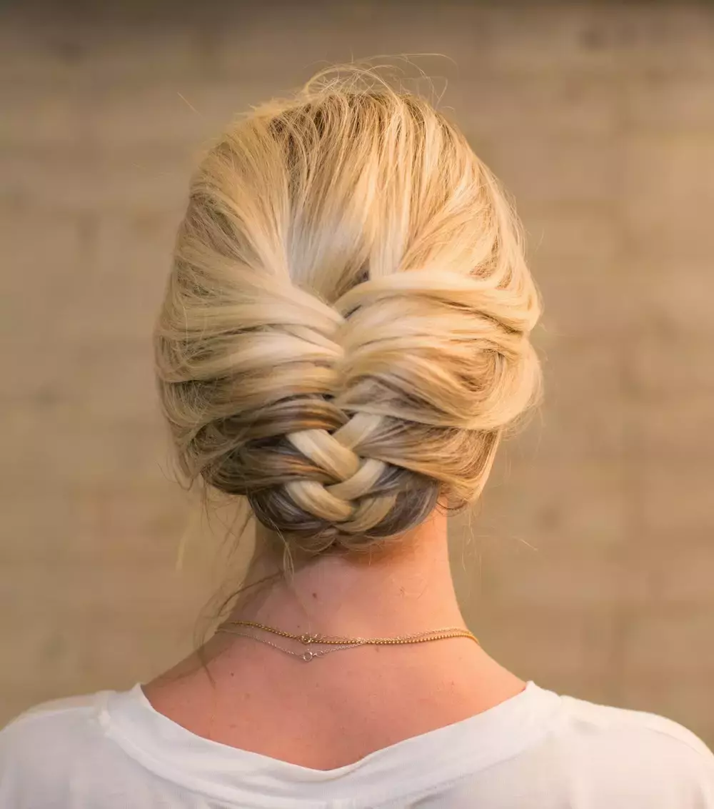 Fishtail Braid Bun Updo