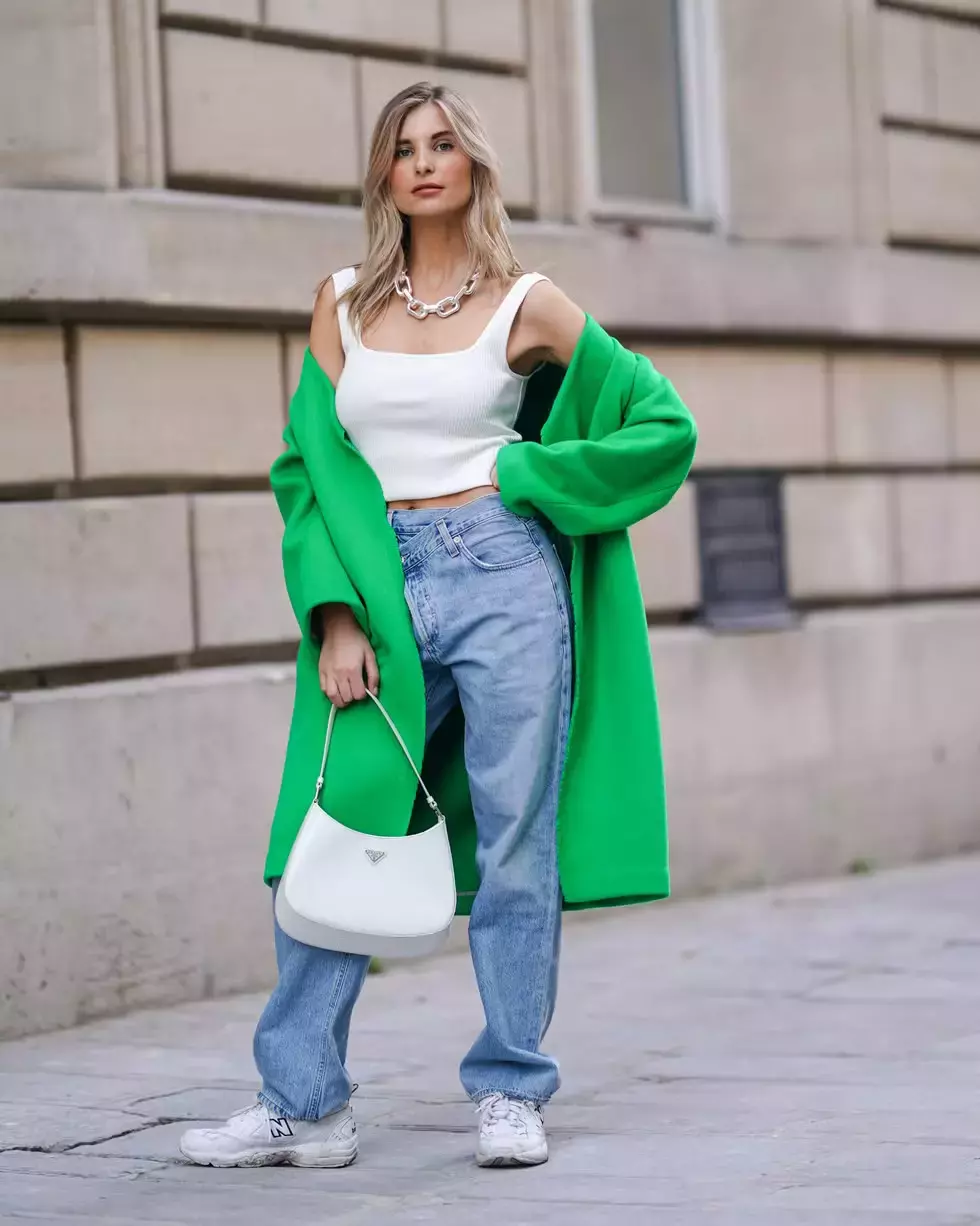 High Waisted Jeans Cropped Tank Bold Jacket