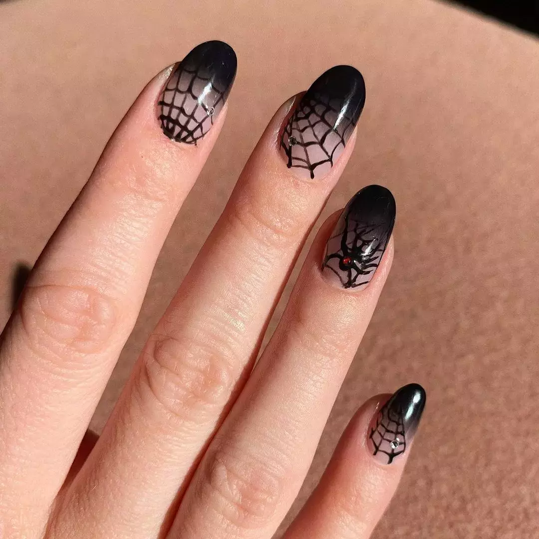 Ombre Spider Web Nails